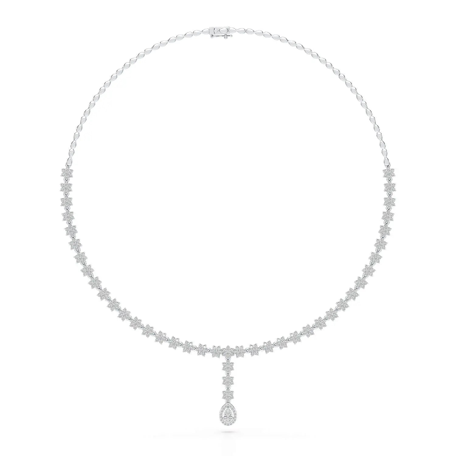 Pear Cut Lab Diamond 4.97 CT Necklace Jama Jewels
