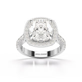 5.74 CT Lab Diamond Cushion Cut Halo Ring