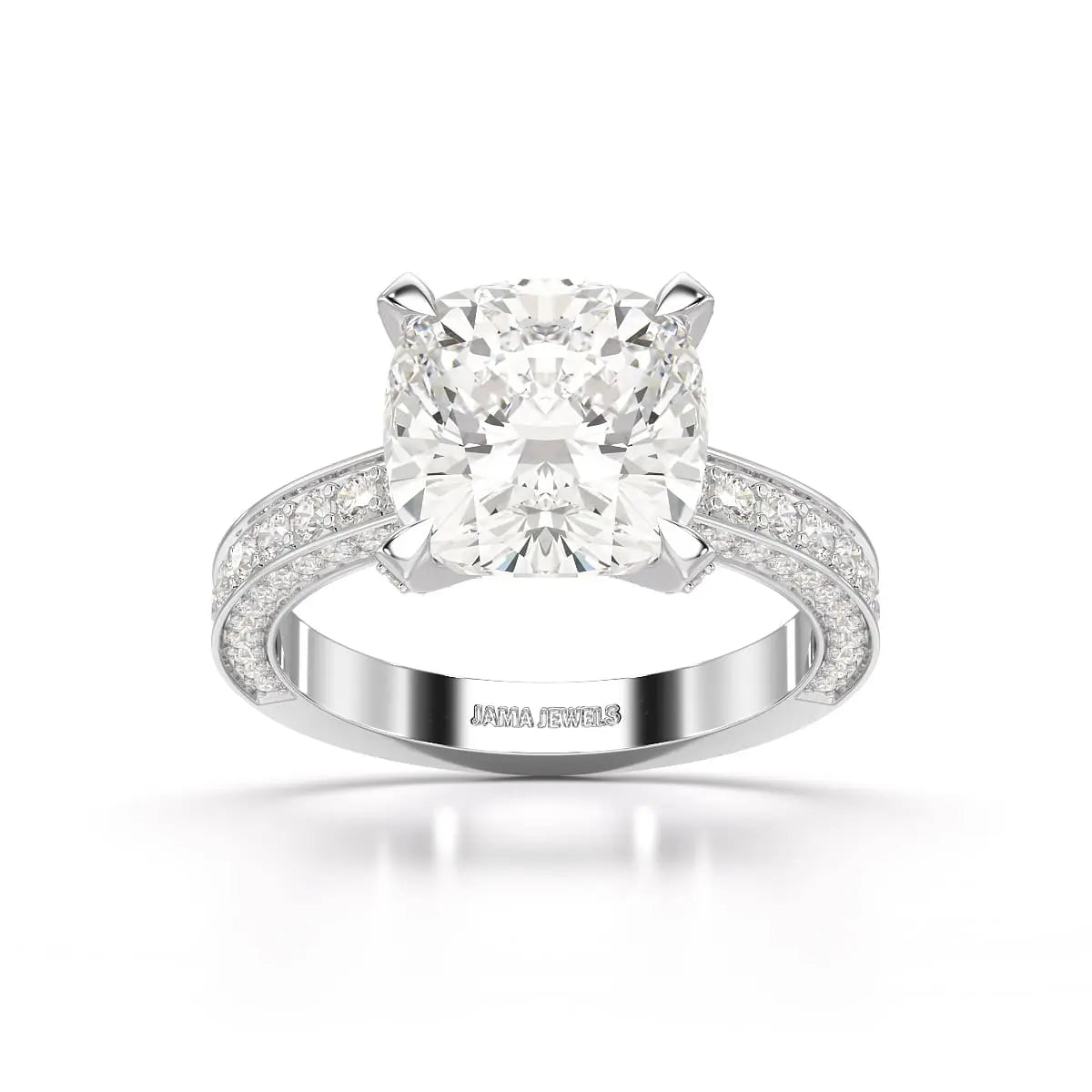 6.1 CT Lab Diamond Cushion Cut Solitaire Ring
