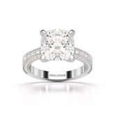 6.1 CT Lab Diamond Cushion Cut Solitaire Ring