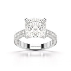 6.1 CT Lab Diamond Cushion Cut Solitaire Ring