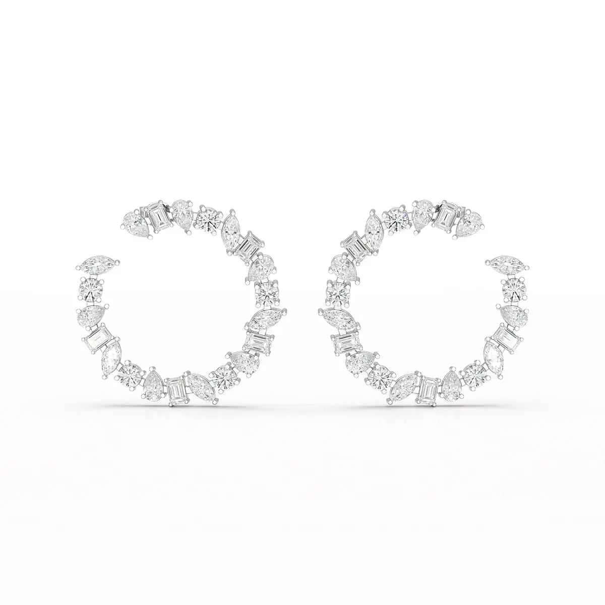 6.36 CT Multi Shape Lab Diamond Stud Earring Jama Jewels