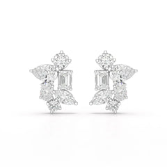 6.57 CT Multi Shape Lab Diamond Stud Earrings Jama Jewels