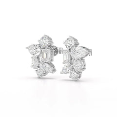 6.57 CT Multi Shape Lab Diamond Stud Earrings Jama Jewels
