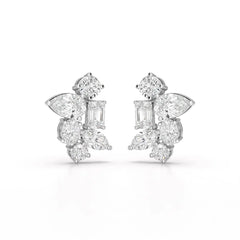 6.57 CT Multi Shape Lab Diamond Stud Earrings Jama Jewels