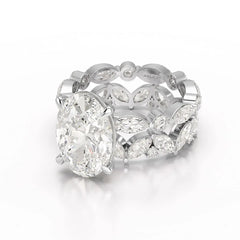 6.56 CT Oval and Marquise Cut Lab Diamond Ring Jama Jewels
