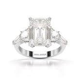 6.6 CT Lab Diamond Emerald and Tapper Cut Ring