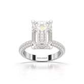 6.86 CT Emerald Cut Solitaire Lab Diamond Ring