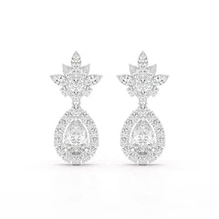 6.8 CT Pear and Marquise Cut lab Diamond Drop Earrings Jama Jewels