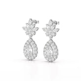 6.8 CT Pear and Marquise Cut lab Diamond Drop Earrings Jama Jewels