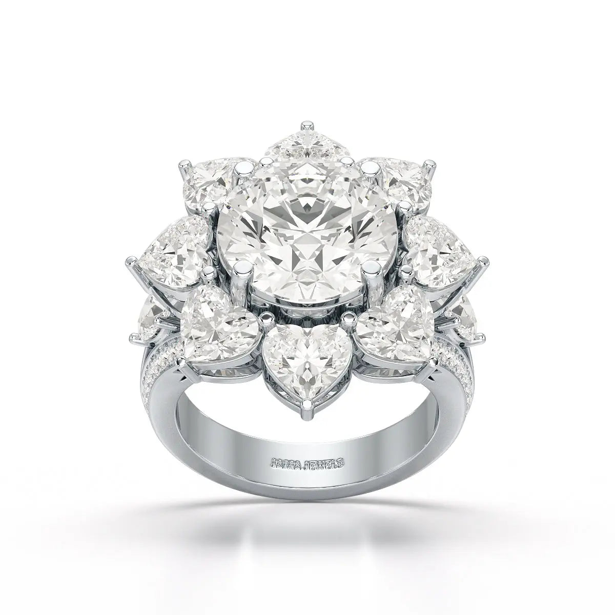 9.24 CT Lab Diamond Round Wedding Ring