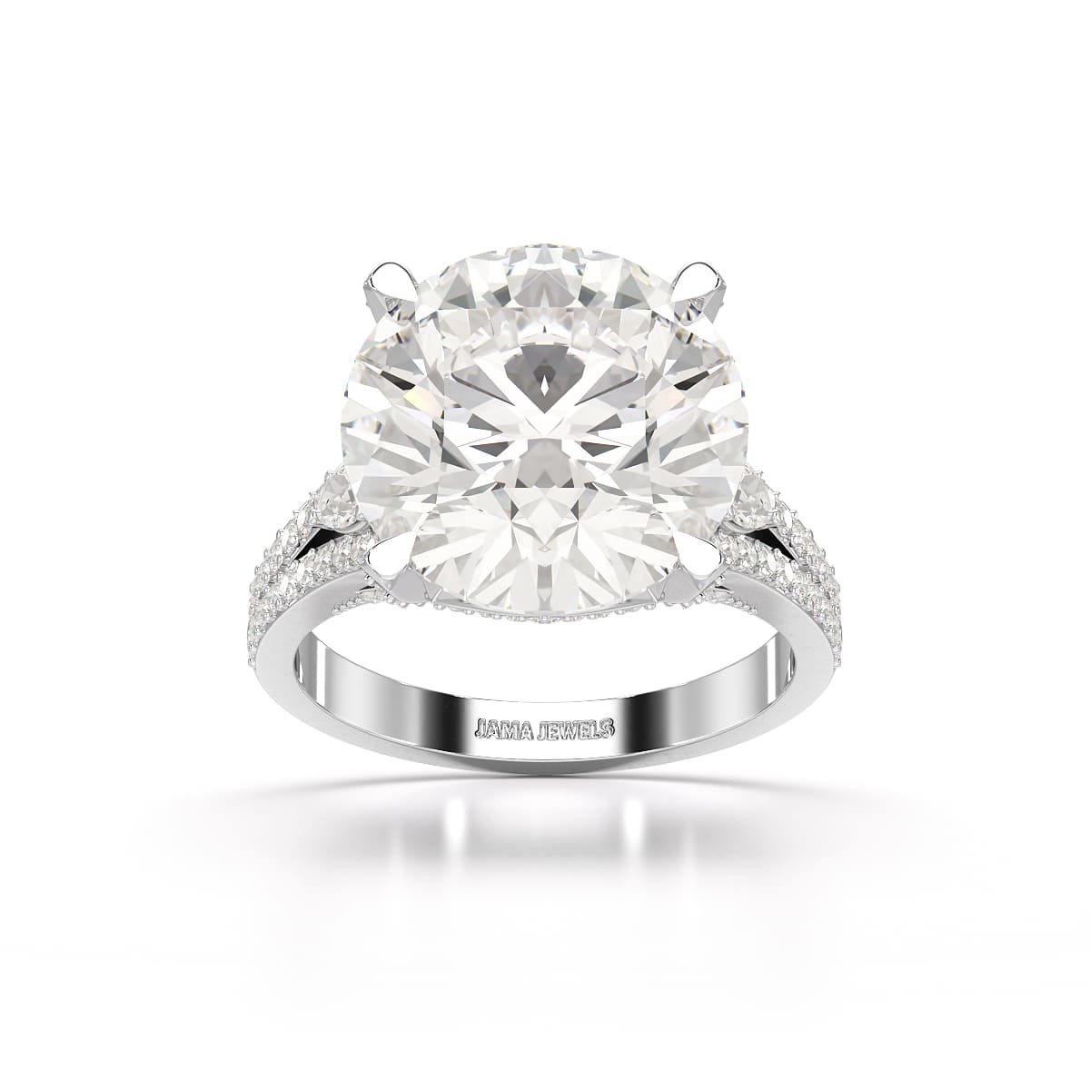 9.29 CT Halo Pave Lab Diamond Engagement Ring