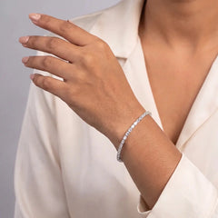 6.75 CT Emerald Cut Lab Diamond Tennis Bracelet