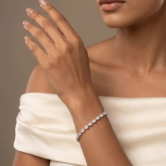 3.90 CT Pear Cut Diamond Tennis Bracelet