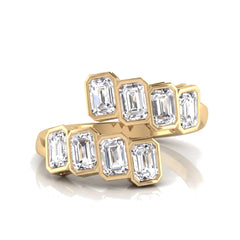 2.40 CT Emerald Bypass Diamond Ring