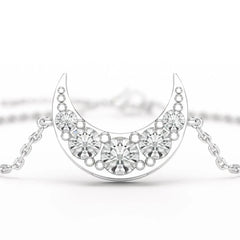 1.3 CT Lab Diamond Crescent Moon Bracelet Jama Jewels