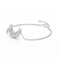 1.3 CT Lab Diamond Crescent Moon Bracelet Jama Jewels
