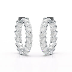 4.9 CT Pear Cut Lab Diamond Hoop Earrings Jama Jewels
