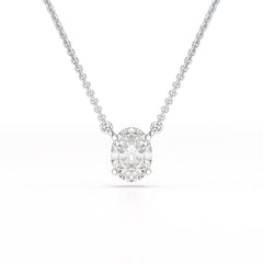 1 CT Oval Lab Grown Diamond Solitaire Pendant