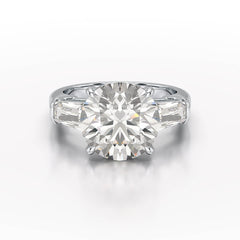 6.56 CT Three Stone Lab Diamond Ring - Jama Jewels