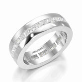 خاتم رجالي مرصع بماسة صناعية على شكل أميرة بوزن 3 قيراط