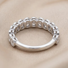 1.90 CT Oval Bezel Half Eternity Diamond Ring