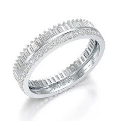 1.10 CT Baguette and Round Cut Diamond Eternity Ring Jama Jewels