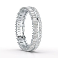 1.10 CT Baguette and Round Cut Diamond Eternity Ring Jama Jewels