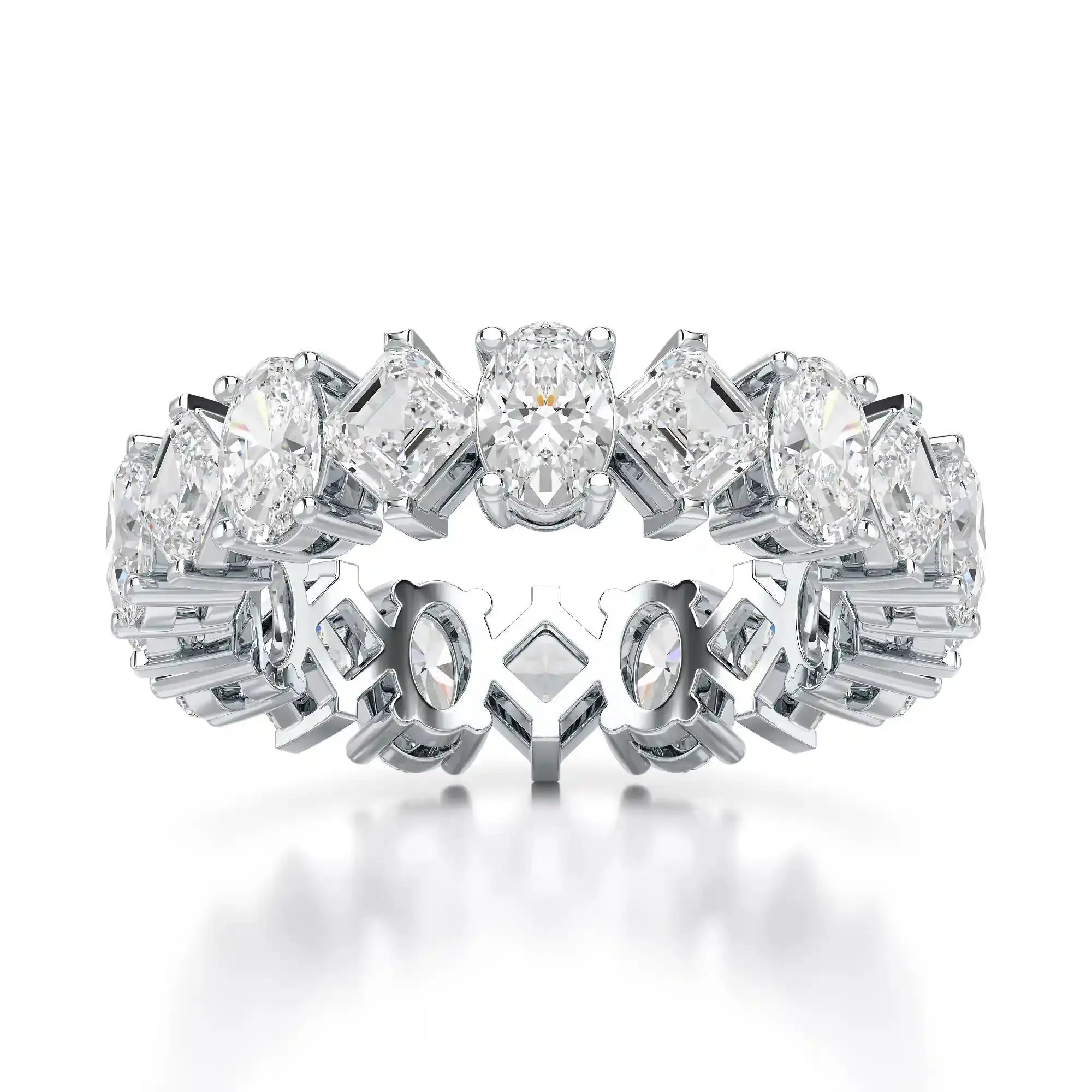 4.50 CT Asscher & Oval Cut Diamond Eternity Ring Jama Jewels