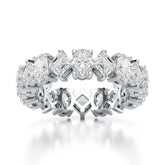 4.50 CT Asscher & Oval Cut Diamond Eternity Ring