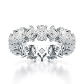 4.50 CT Asscher & Oval Cut Diamond Eternity Ring Jama Jewels