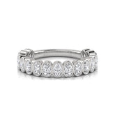 1.90 CT Oval Bezel Half Eternity Diamond Ring