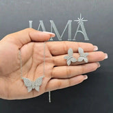 3.05 CT Butterfly Shape Diamond Jewellery Set - Earring & Pendant (Ready for Delivery) Jama Jewels