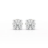 4.09 CT Lab Diamond White Gold Stud Earrings