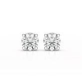 4.09 CT Lab Diamond White Gold Stud Earrings