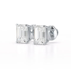 1 Ct Emerald Pair Solitaire Lab Diamond Earrings