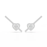 0.76 CT Lab Diamond Heart Cut Earrings Jama Jewels