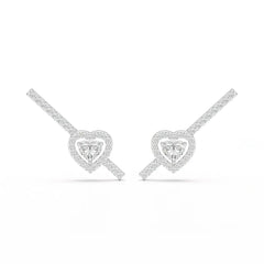 0.76 CT Lab Diamond Heart Cut Earrings Jama Jewels