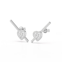 0.76 CT Lab Diamond Heart Cut Earrings Jama Jewels