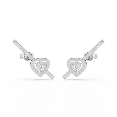 0.76 CT Lab Diamond Heart Cut Earrings Jama Jewels