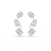 3.45 CT Lab Diamond Multi-Shape Three Stone Earrings Jama Jewels