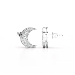 0.81 CT Lab Diamond Half Moon Earrings