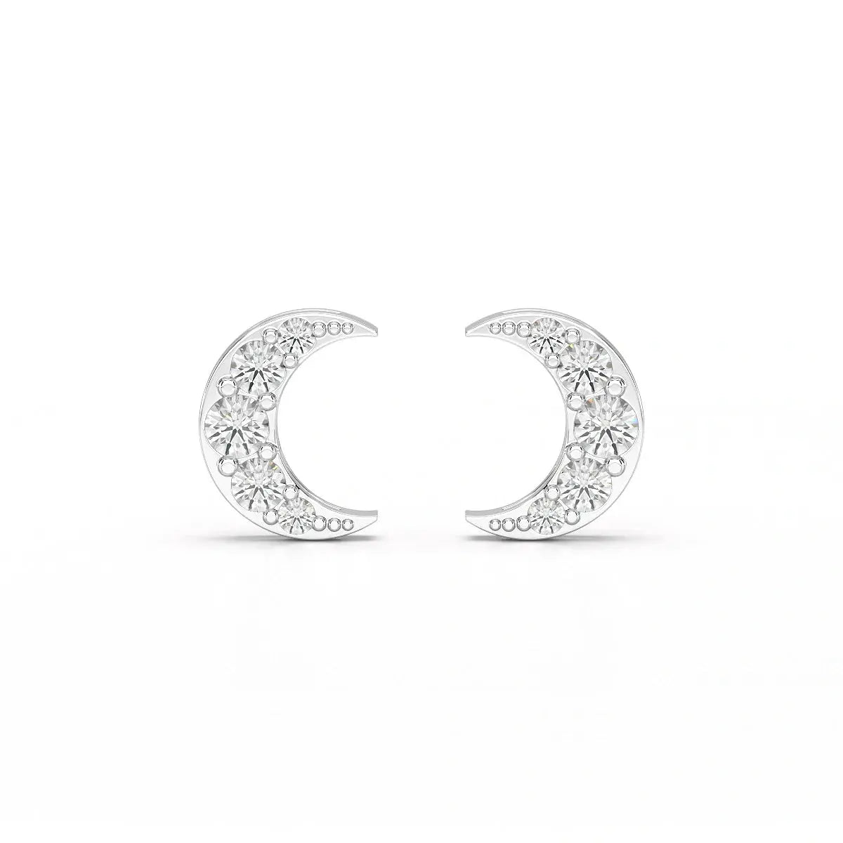 0.81 CT Lab Diamond Half Moon Earrings Jama Jewels