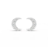 0.81 CT Lab Diamond Half Moon Earrings Jama Jewels