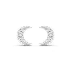 0.81 CT Lab Diamond Half Moon Earrings Jama Jewels