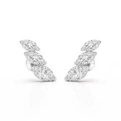 2.9 CT Trilogy Marquise Cut Lab Diamond Climber Earring Jama Jewels