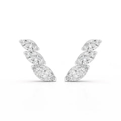 2.9 CT Trilogy Marquise Cut Lab Diamond Climber Earring Jama Jewels