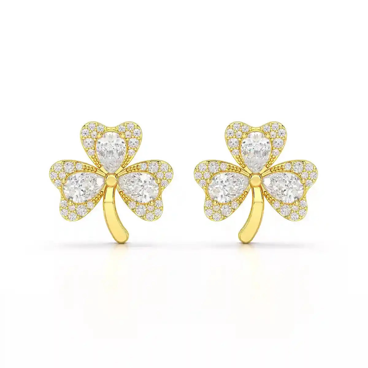 1.30 CT Petal Earring with Pear and Rounds Cut Lab Diamonds Jama Jewels