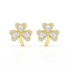 1.30 CT Petal Earring with Pear and Rounds Cut Lab Diamonds Jama Jewels