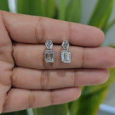 2.75 CT Emerald and Hexagon Shape Lab Diamond Drop Earring (Ready for Delivery) Jama Jewels